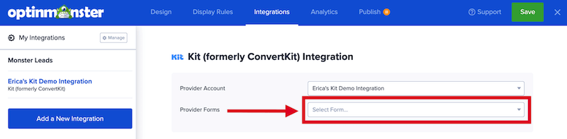 Select the List in Kit you want to add leads to.