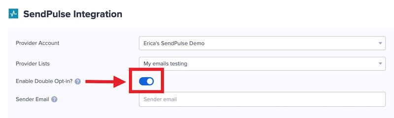 Enable double opt-in for SendPulse.