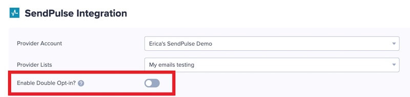 SendPulse optional settings in OptinMonster.