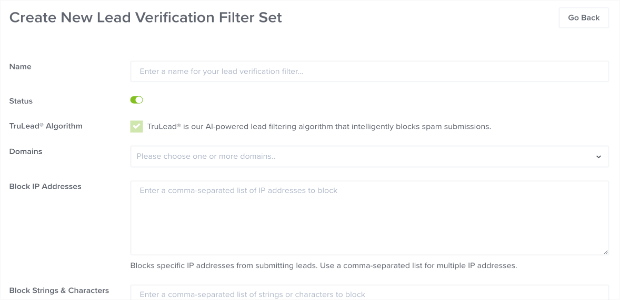 trulead new lead verification filter set