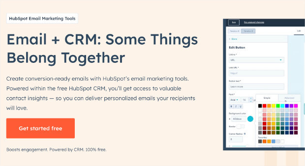 hubspot email marketing homepage