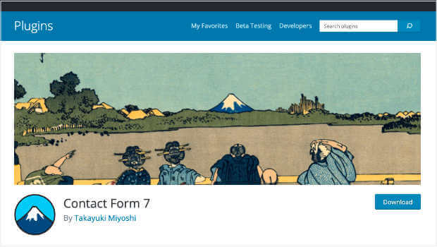 Plugin page for Contact Form 7, a free form builder for WordPress