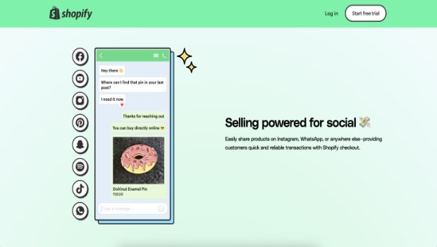 sell shopify products on social media