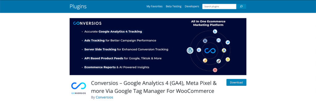 Conversios - best google analytics plugin for wordpress