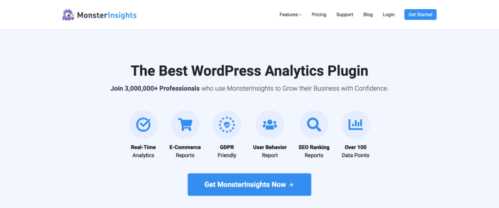 MonsterInsights - best google analytics plugin for wordpress