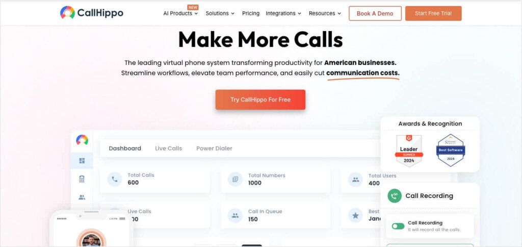 CallHippo VoIP for small business internet phones