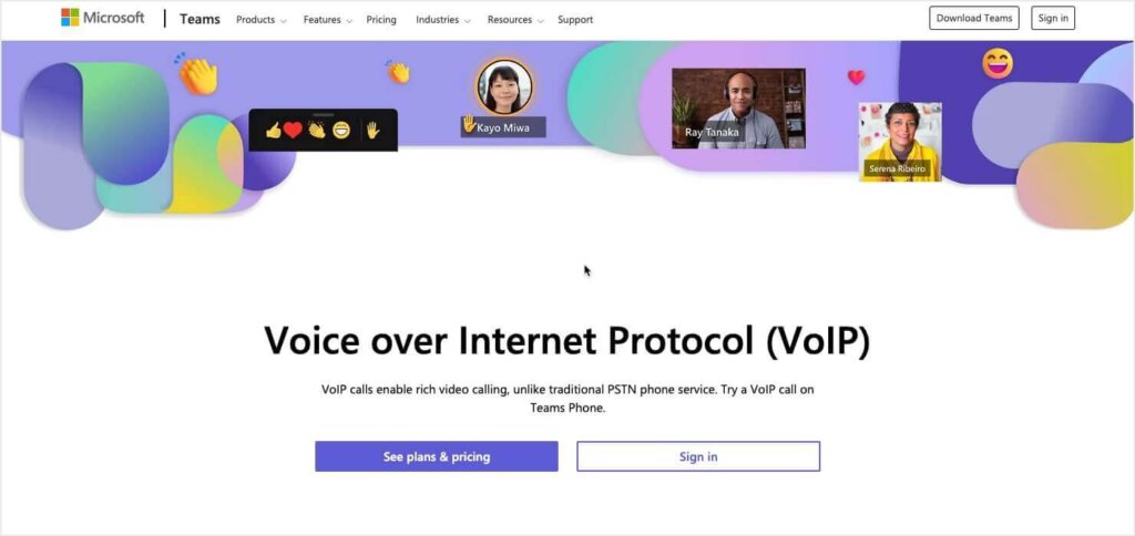 Microsoft Teams VoIP -on of the best internet business phone services