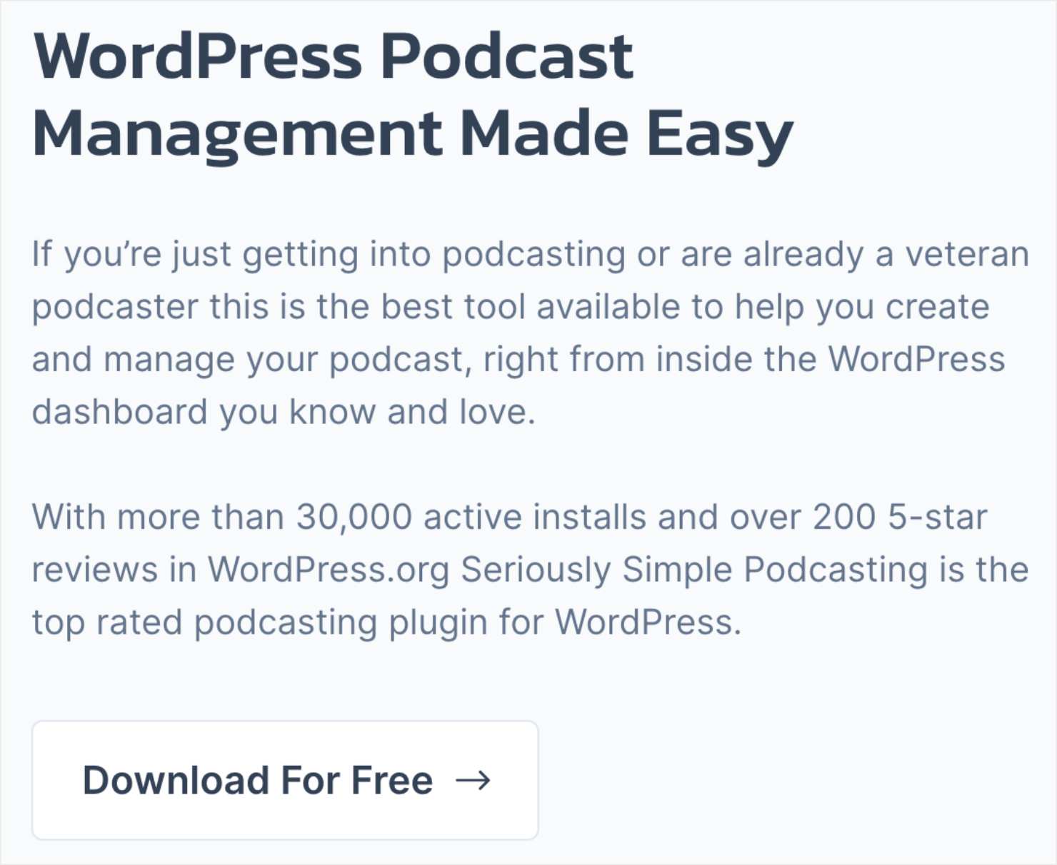 free wordpress podcast plugin