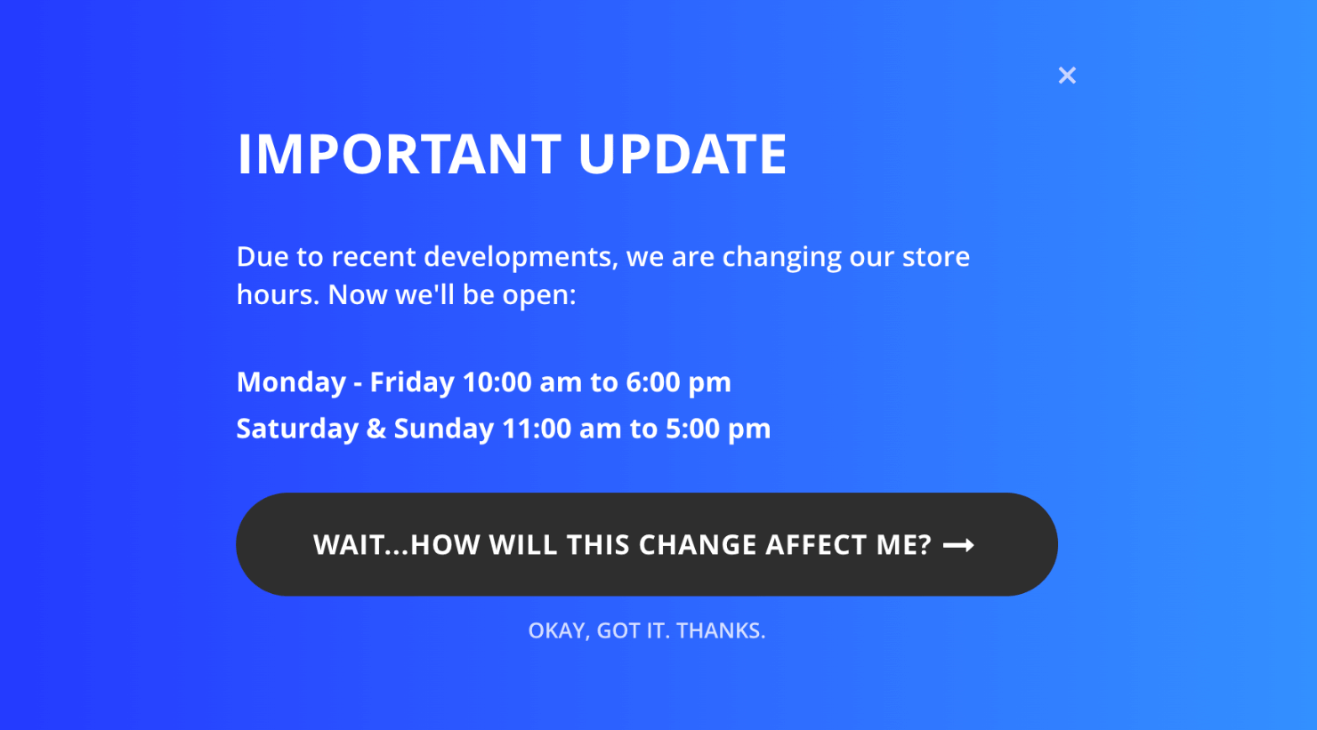 notice to change in working hours