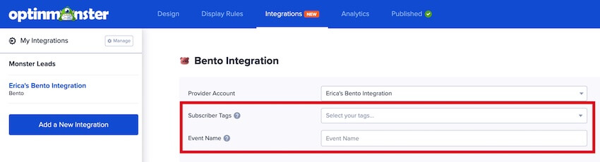 Configure any optional details for Bento.