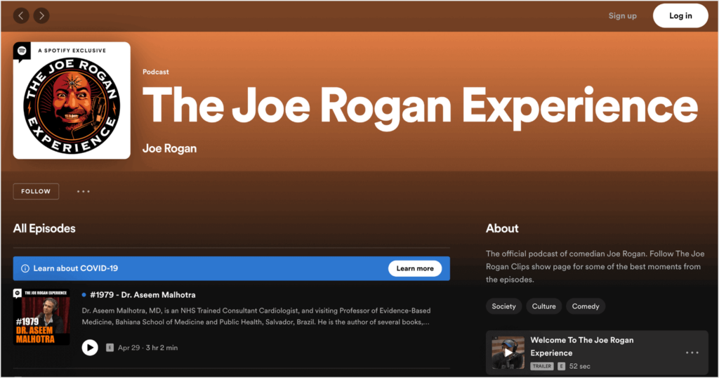 JRE Content Marketing Examples