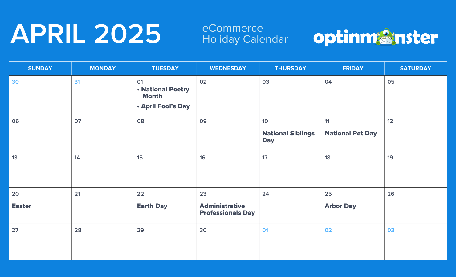 Calendar for 2025 Holiday Marketing (Month by Month)