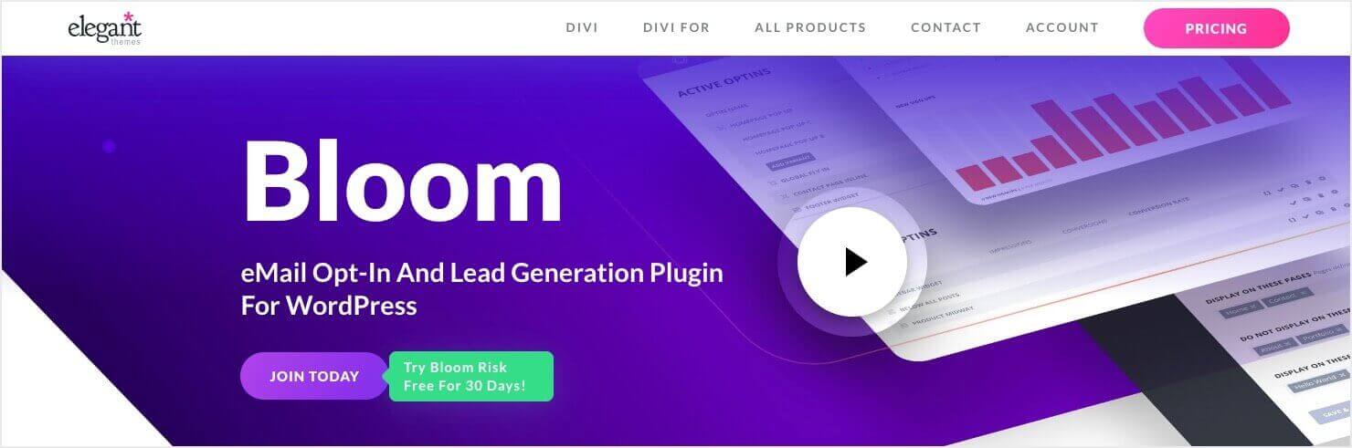 Bloom by Elegant themes WordPress popup builder