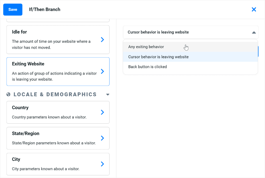 Creating an if then branch in Justuno