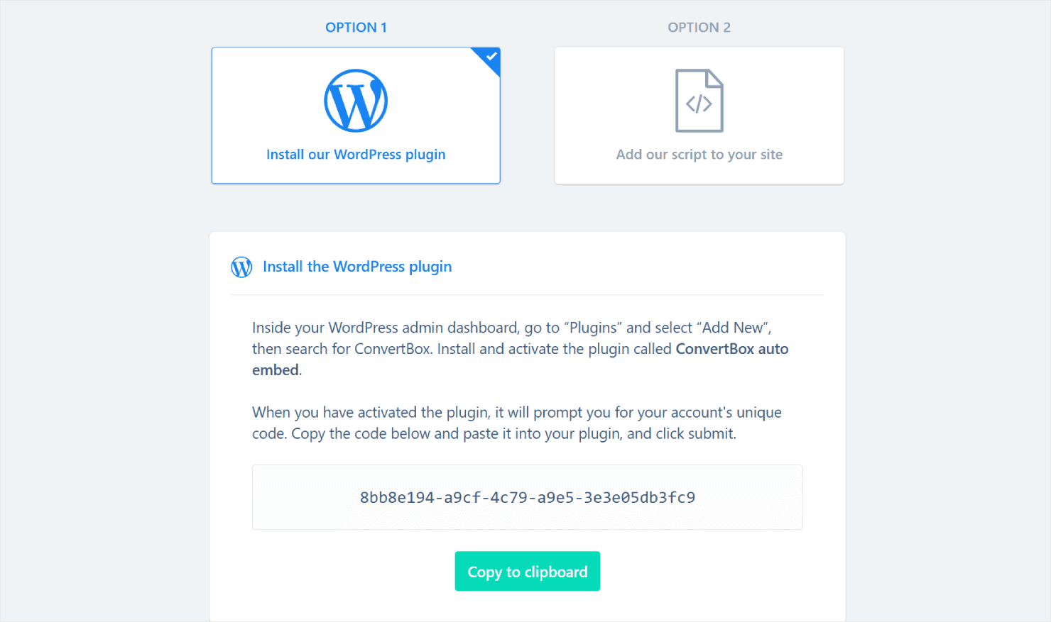 Connecting a website with ConvertBox