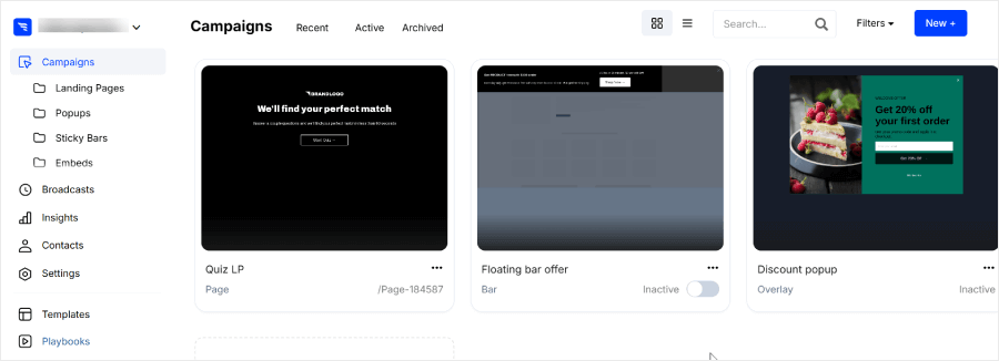 ConvertFlow's dashboard
