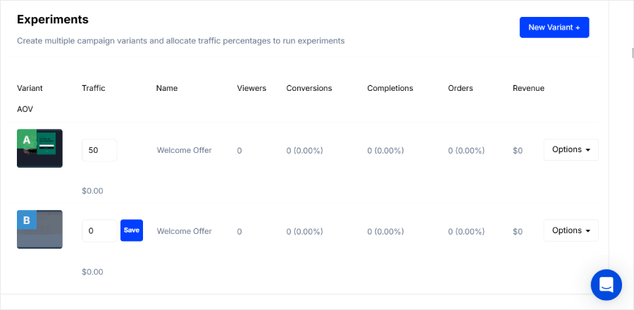 ConvertFlow's experiments feature