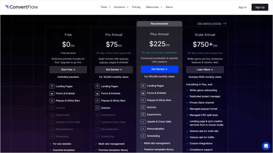 ConvertFlow's pricing
