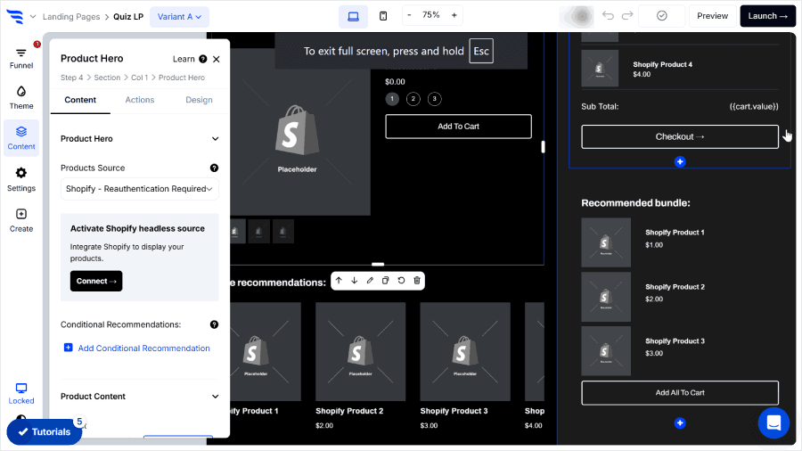 ConvertFlow's product hero element