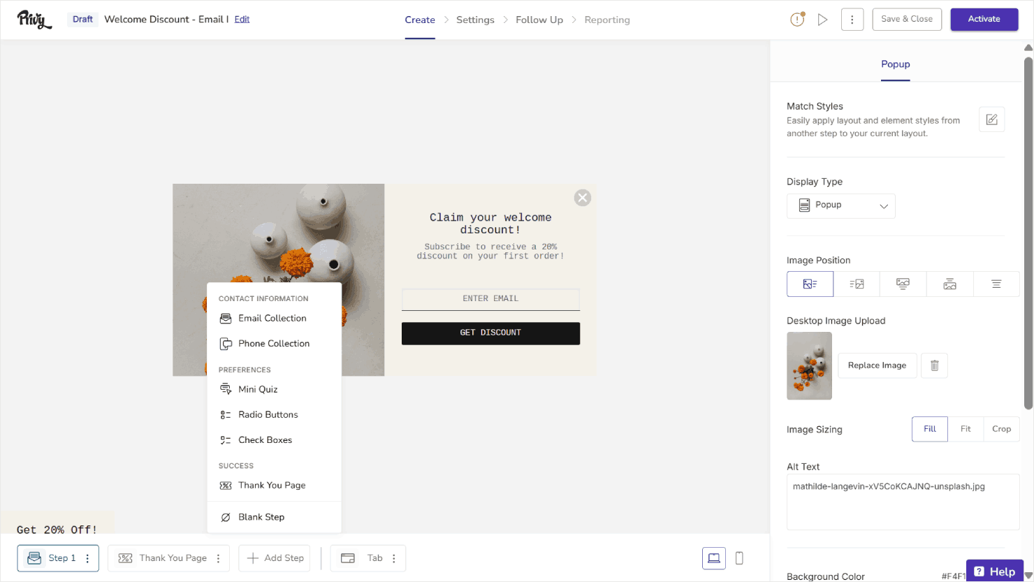 Privy's new campaign builder