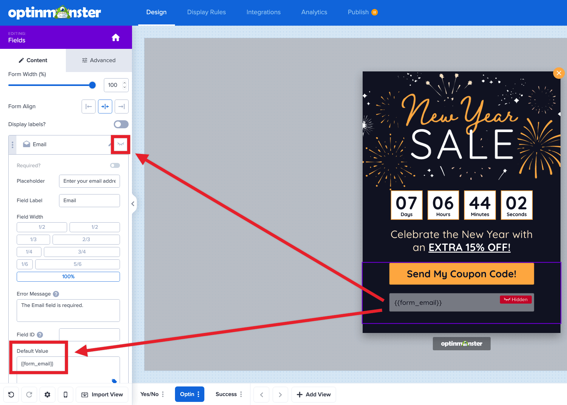 Make the email field hidden and set the default value to {{form_email}} smart tag for your progressive form.