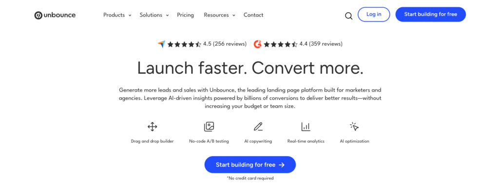 Unbounce - best lead generation software - OptinMonster Unbounce - best lead generation software