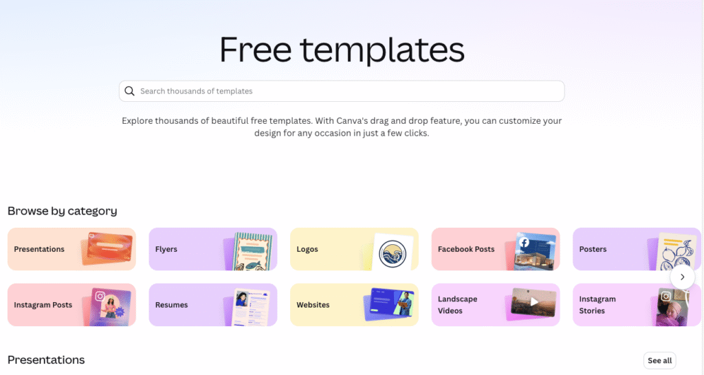 04-canva-templates - OptinMonster Canva free template gallery used as a lead magnet