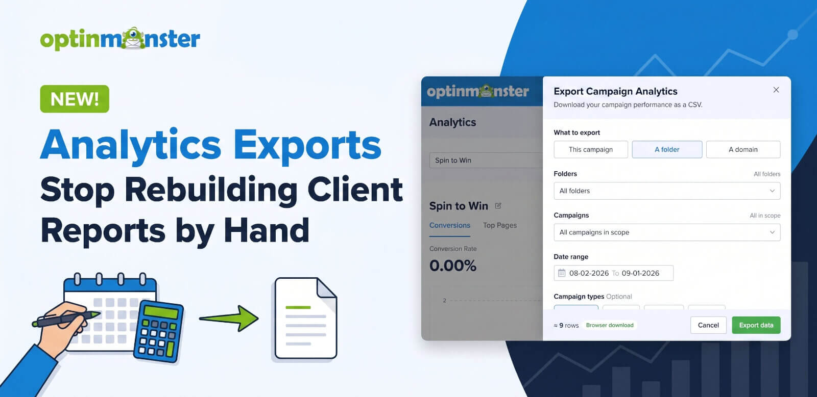 Introducing Analytics Exports - OptinMonster Introducing Analytics Exports