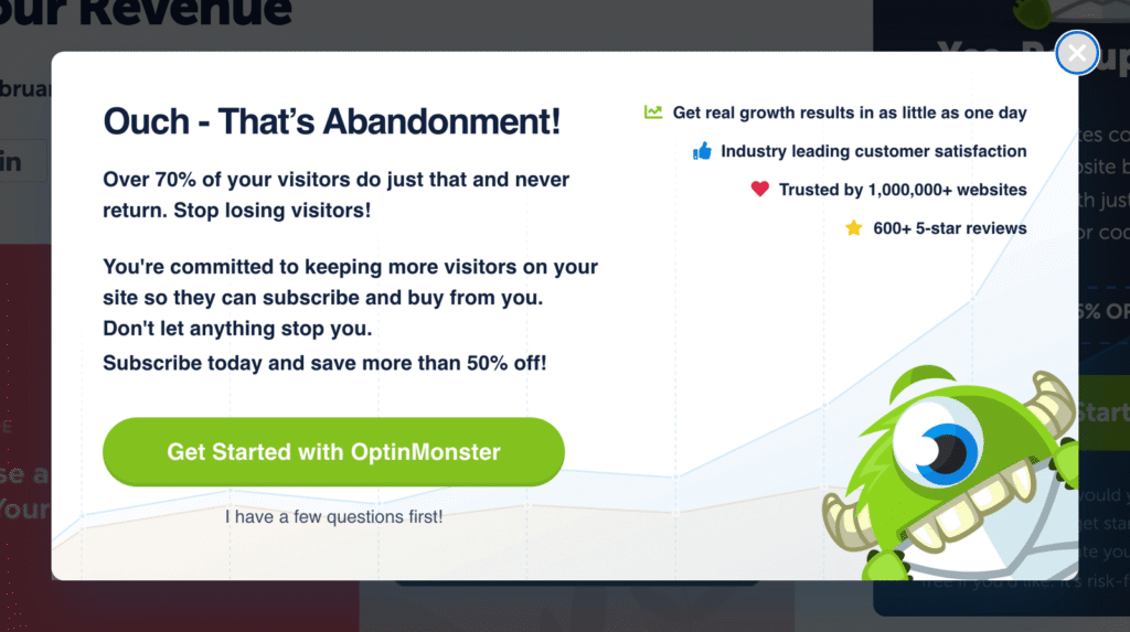 Exit intent popup on OptinMonster with social proof - OptinMonster Exit intent popup on OptinMonster with social proof